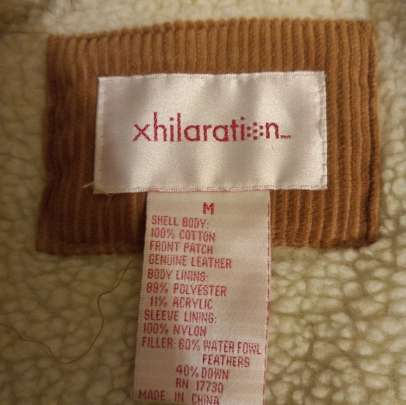 Xhilaration Coat Jacket Beige Corduroy & Leather Moto Detach Collar Size… - Picture 5 of 9